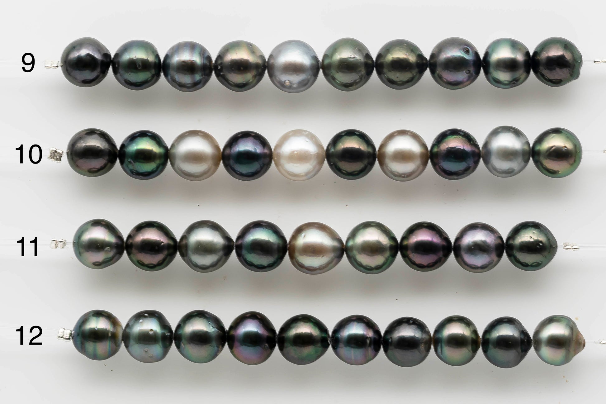 Choose 4 inch strand of Tahitian Pearl teardrop from 9th strand to the 12th.