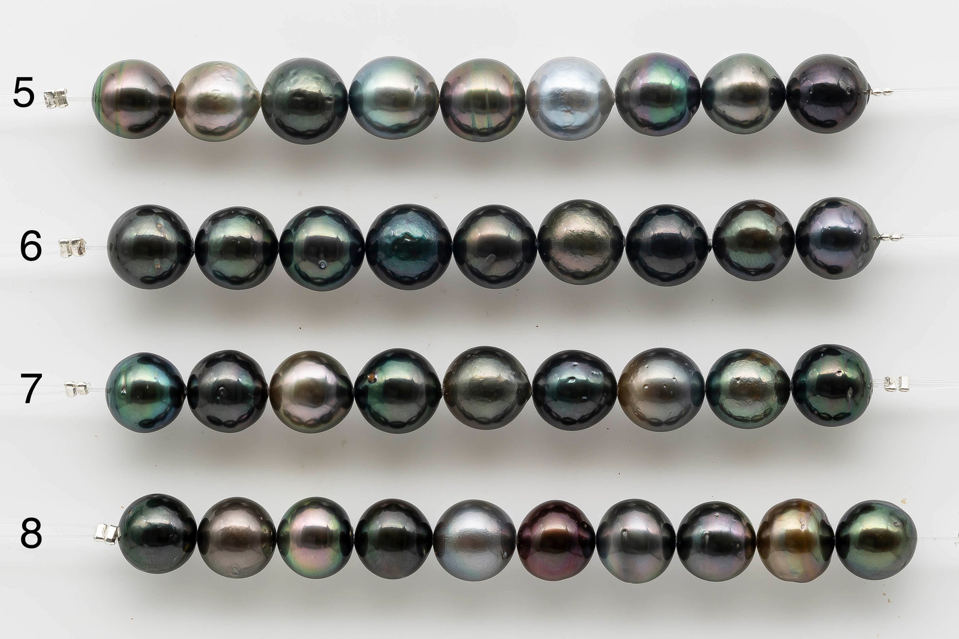 Choose 4 inch strand of Tahitian Pearl teardrop from 5th strand to the 8th.